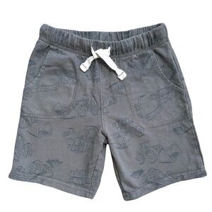 Carter's 5T boys gray cotton pull on excavator construction casual shorts